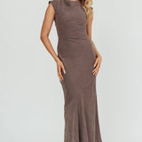 Maysa Cowl Back Maxi Dress Charcoal