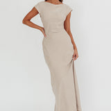 Maysa Cowl Back Maxi Dress Mushroom