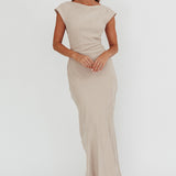 Maysa Cowl Back Maxi Dress Mushroom