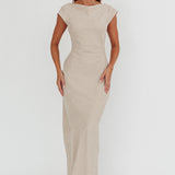 Maysa Cowl Back Maxi Dress Mushroom