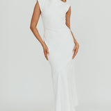 Maysa Cowl Back Maxi Dress Off White