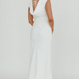 Maysa Cowl Back Maxi Dress Off White