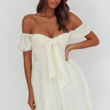 Perfect Worlds Off-Shoulder Mini Dress Textured Ivory