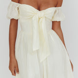 Perfect Worlds Off-Shoulder Mini Dress Textured Ivory
