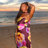 City Of Stars Strapless Scarf Maxi Dress Pansies Plum
