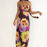 City Of Stars Strapless Scarf Maxi Dress Pansies Plum