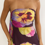 City Of Stars Strapless Scarf Maxi Dress Pansies Plum