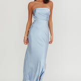 City Of Stars Strapless Maxi Dress Baby Blue