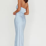 City Of Stars Strapless Maxi Dress Baby Blue