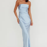 City Of Stars Strapless Maxi Dress Baby Blue