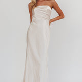 City Of Stars Strapless Maxi Dress Champagne