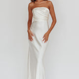 City Of Stars Strapless Maxi Dress Oyster