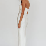City Of Stars Strapless Maxi Dress Oyster