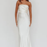City Of Stars Strapless Maxi Dress Oyster