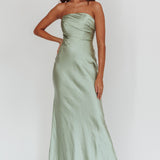 City Of Stars Strapless Maxi Dress Pistachio