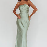 City Of Stars Strapless Maxi Dress Pistachio