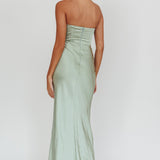 City Of Stars Strapless Maxi Dress Pistachio