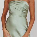 City Of Stars Strapless Maxi Dress Pistachio