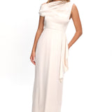 Tova Draped One-Shoulder Maxi Dress Champagne