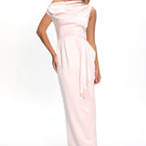 Tova Draped One-Shoulder Maxi Dress Pink