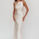 Laila Boat Neck Maxi Dress Stone Champagne