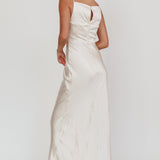 Laila Boat Neck Maxi Dress Stone Champagne