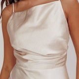 Laila Boat Neck Maxi Dress Stone Champagne