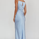 Laila Boat Neck Maxi Dress Stone Blue