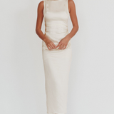Leila Boat Neck Maxi Dress Ivory