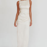 Leila Boat Neck Maxi Dress Ivory