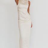 Leila Boat Neck Maxi Dress Ivory