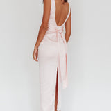 Leila Boat Neck Midi Dress Pink