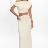 Alivya Ruched Waist Maxi Skirt Butter