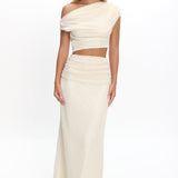 Alivya Ruched Waist Maxi Skirt Butter