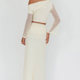 Alivya Ruched Side Maxi Skirt Butter