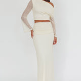 Alivya Asymmetric Shoulder Crop Top Butter