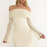 Alivya Off-Shoulder Knit Mini Dress Butter