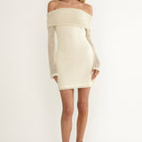 Alivya Off-Shoulder Knit Mini Dress Butter