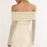 Alivya Off-Shoulder Knit Mini Dress Butter