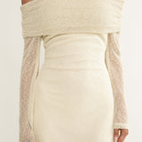 Alivya Off-Shoulder Knit Mini Dress Butter