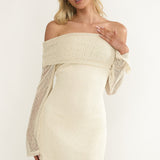Alivya Off-Shoulder Knit Mini Dress Butter