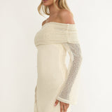 Alivya Off-Shoulder Knit Mini Dress Butter