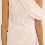 Alivya Asymmetric Neckline Maxi Dress Embellished Pink