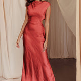Starlight Sonata Cut-Out Cowl Back Maxi Dress Autumn