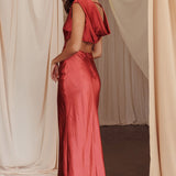 Starlight Sonata Cut-Out Cowl Back Maxi Dress Autumn