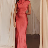 Starlight Sonata Cut-Out Cowl Back Maxi Dress Autumn