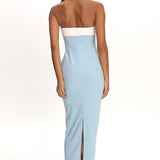 Regent Strapless Maxi Dress Contrast Blue