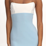 Regent Strapless Maxi Dress Contrast Blue