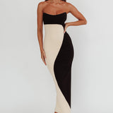 Regent Strapless Maxi Dress Black/Beige