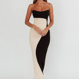 Regent Strapless Maxi Dress Black/Beige
